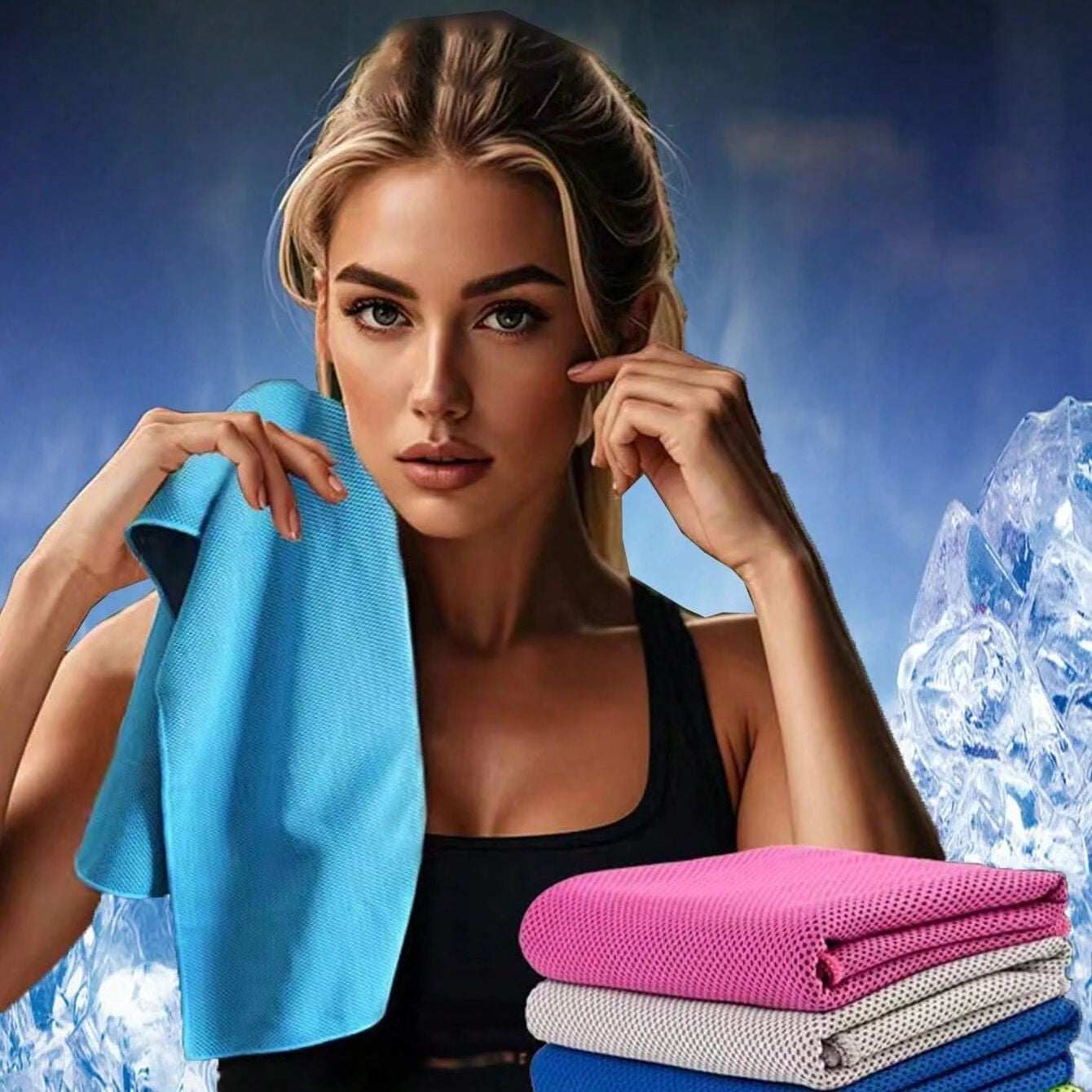 Sports Towel Physical Cooling Microfiber Instant Cool Ice Face Towels for Gym Swimming Yoga Running Cycling Quick Drying Towel