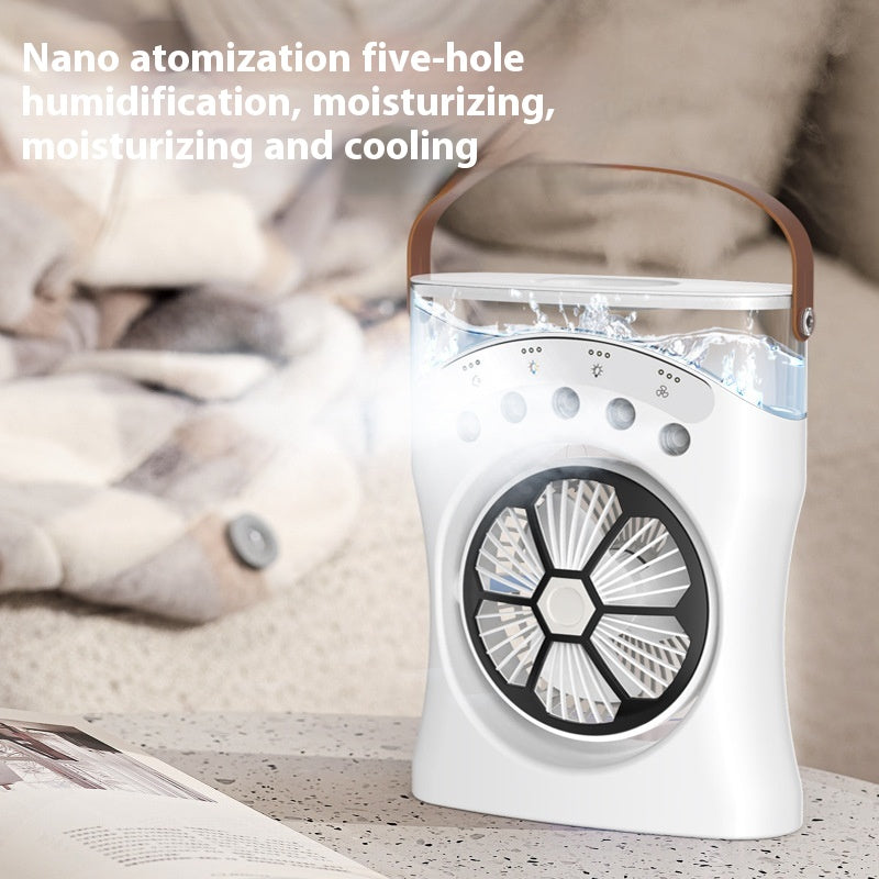 Portable Fan Portable Mini Humidifier Fan Water Spraying Fan Rechargeable Cooler Air Adjustment Fan for Hot Weather