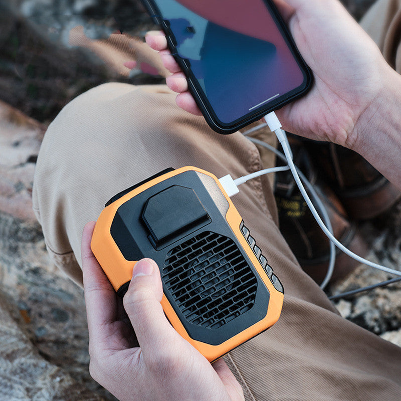 Portable Waist Fan USB Air Conditioning Rechargeable Hanging Neck Mini Fan Outdoor Sports Cooling Waist Clip on Fan